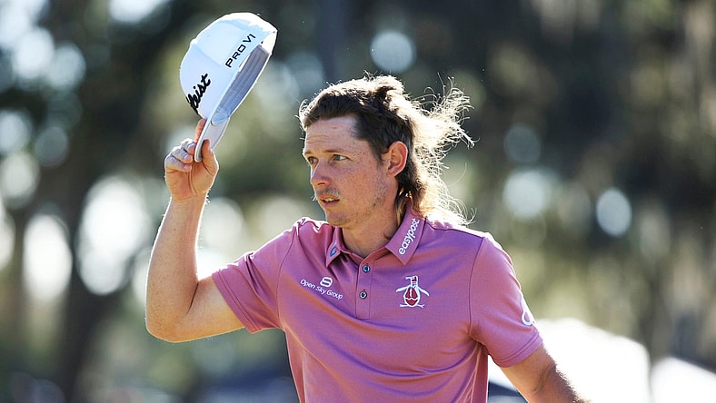 Cameron Smith acknowledges the crowd after completing his third round on 18 of the Players Stadium Course Monday, March 14, 2022 at TPC Sawgrass in Ponte Vedra Beach. Monday marked finishing third rounds and final rounds of golf for The Players Championship.

Jki 031522 Playersmoncorey 28
