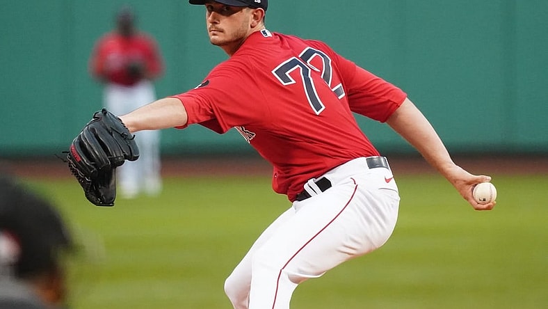 Jun 1, 2022; Boston, Massachusetts, USA; Boston Red Sox starting pitcher Garrett Whitlock (72) throws a pitch against the Cincinnati Reds in the first inning at Fenway Park. Mandatory Credit: David Butler II-USA TODAY Sports