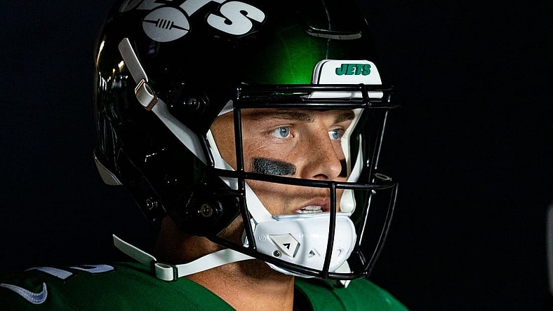 Aug 12, 2022; Philadelphia, Pennsylvania, USA; New York Jets quarterback Zach Wilson (2) before a game against the Philadelphia Eagles at Lincoln Financial Field. Mandatory Credit: Bill Streicher-USA TODAY Sports