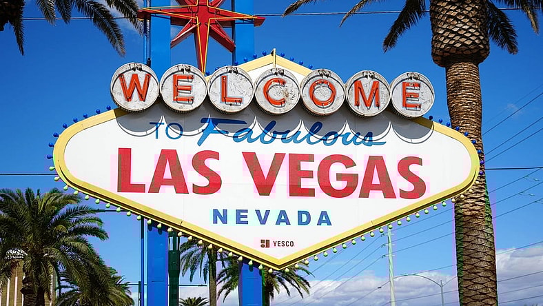 Mar 6, 2022; Las Vegas, NV, USA; The Welcome to Fabulous Las Vegas sign on the Las Vegas strip. Mandatory Credit: Kirby Lee-USA TODAY Sports