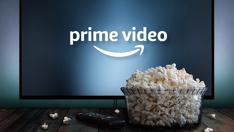 Amazon prime video logo with popcorn