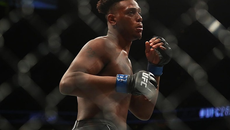 Jun 12, 2021; Glendale, Arizona, USA; Jamahal Hill during UFC 263 at Gila River Arena. Mandatory Credit: Mark J. Rebilas-USA TODAY Sports
