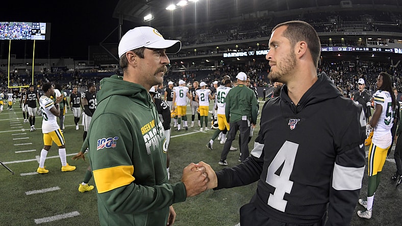 aaron rodgers, derek carr, las vegas raiders