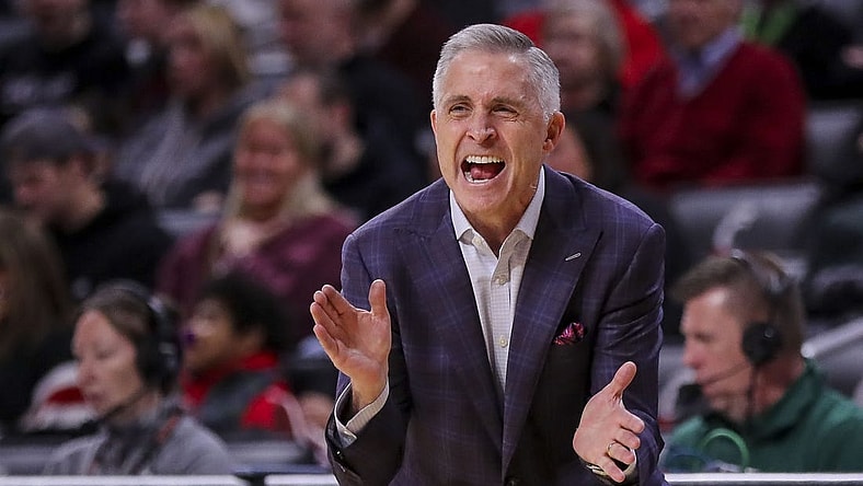 Feb 11, 2023; Cincinnati, Ohio, USA; South Florida Bulls head coach Brian Gregory during the first half against the Cincinnati Bearcats at Fifth Third Arena. Mandatory Credit: Katie Stratman-USA TODAY Sports