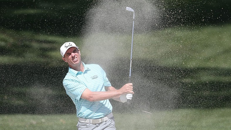 Steven Alker hits out of a greenside bunker on the 11th hole during the Galleri Classic at Mission Hills Country Club in Rancho Mirage, March 26, 2023.

Galleri Classic Sunday 9