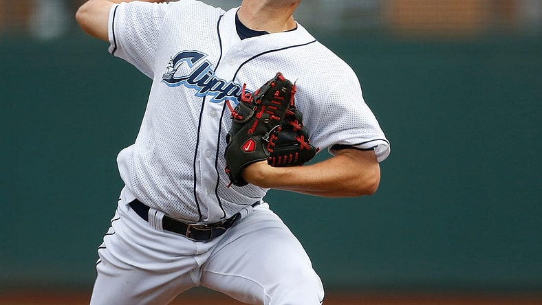 Yokohama starter Trevor Bauer (file photo) won his first game in 22 months on Wednesday and has achieved celebrity status in Japan. (Columbus Dispatch photo by Fred Squillante)
Clippers 8 2 Fs 03