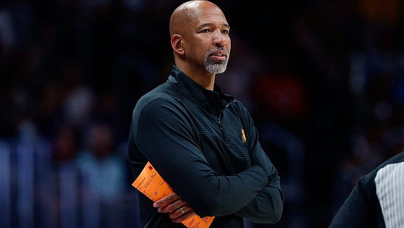 May 9, 2023; Denver, Colorado, USA; Phoenix Suns head coach Monty Williams looks on in the fourth quarter against the Denver Nuggets during game five of the 2023 NBA playoffs at Ball Arena. Mandatory Credit: Isaiah J. Downing-USA TODAY Sports