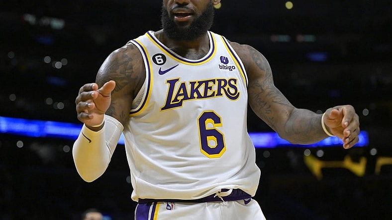 Dec 18, 2022; Los Angeles, California, USA; Los Angeles Lakers forward LeBron James at Crypto.com Arena. Mandatory Credit: Jayne Kamin-Oncea-USA TODAY Sports