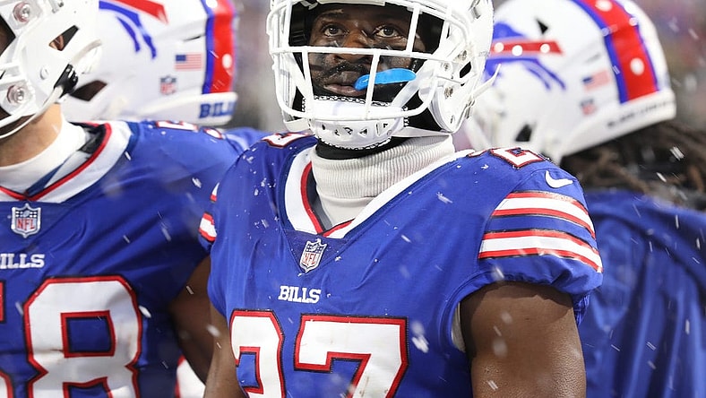 Buffalo Bills Tre'Davious White looks at the video display screen showing the play as his team takes on the Cincinnati Bengals at home in Orchard Park on Jan. 22.  The Bills lost 27-10 in their playoff game.

Buffalo Bills Tredavious White