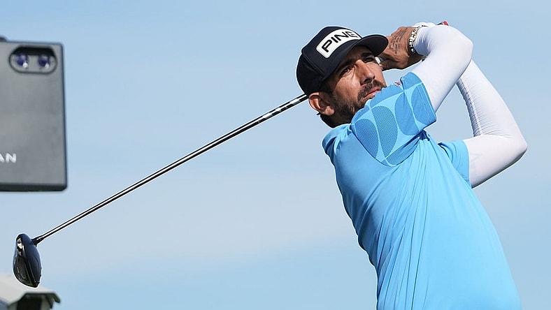 Jan 27, 2024; San Diego, California, USA; Matthieu Pavon hits his tee shot on the second hole during the final round of the Farmers Insurance Open golf tournament at Torrey Pines Municipal Golf Course - South Course. Mandatory Credit: Ray Acevedo-USA TODAY Sports