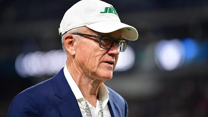 Nov 12, 2023; Paradise, Nevada, USA; New York Jets owner Woody Johnson in attendance at Allegiant Stadium. Mandatory Credit: Gary A. Vasquez-USA TODAY Sports