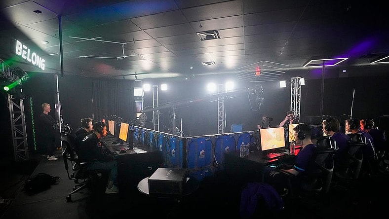 Minnesota R KKR, right, play against OpTic Texas on the main livestream stage during the Call of Duty League Pro-Am Classic esports tournament at Belong Gaming Arena in Columbus on May 6, 2022.
Call Of Duty Esports Tournament