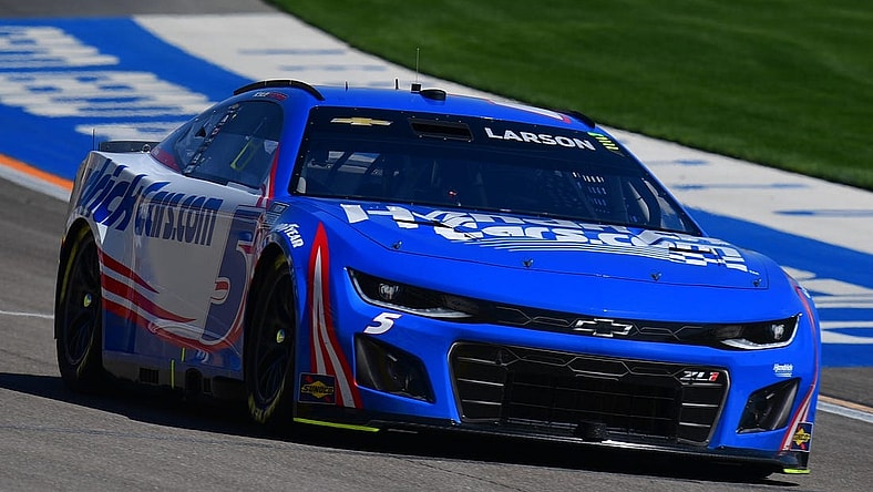 Mar 3, 2024; Las Vegas, Nevada, USA; NASCAR Cup Series driver Kyle Larson (5) during the Pennzoil 400 at Las Vegas Motor Speedway. Mandatory Credit: Gary A. Vasquez-USA TODAY Sports