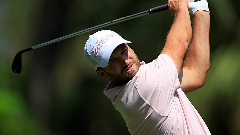 Wyndham Clark tees off hole two during the fourth and final round of The Players Championship PGA golf tournament Sunday, March 17, 2024 at TPC Sawgrass in Ponte Vedra Beach, Fla. Scottie Scheffler won at 20 under par and is the first defending champion in the 50 year history of the event. [Corey Perrine/Florida Times-Union]