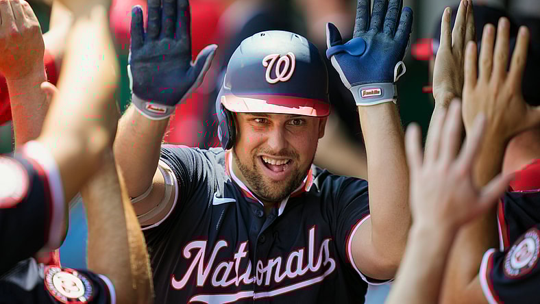 Washington Nationals first baseman Nathaniel Lowe