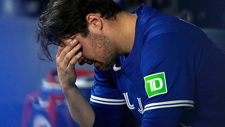 MLB: Brendon Little, Toronto Blue Jays reliever looks distraught in the dugout