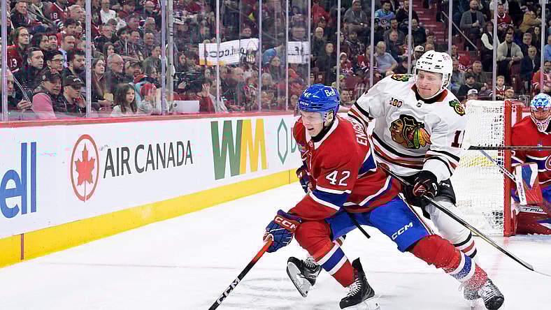 NHL: Chicago Blackhawks at Montreal Canadiens, defenceman Adam Engstrom