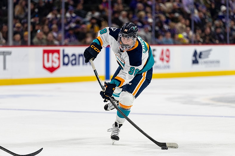 New York Sirens forward Kristyna Kaltounkova fires a shot against the Minnesota Frost.