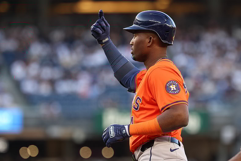 Houston Astros right fielder Jesus Sanchez