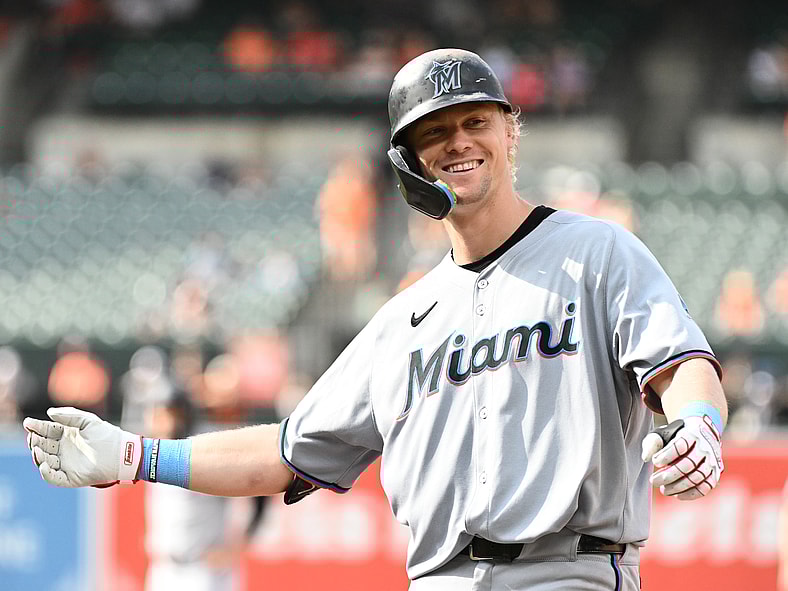 Miami Marlins outfielder Kyle Stowers