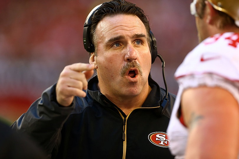Photo Credit Mark J. Rebilas-USA TODAY Sports: Ever the teacher, Jim Tomsula has the team focused on fundamentals.