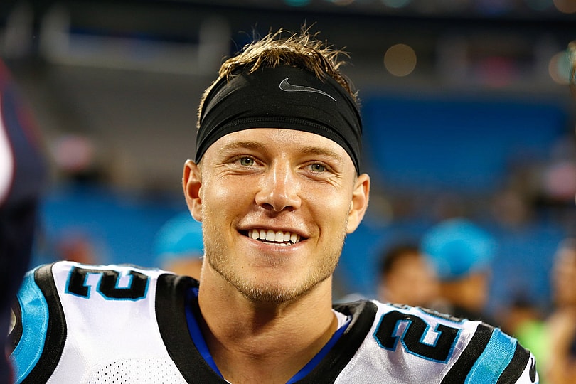 Carolina Panthers running back Christian McCaffrey during the NFL preseason