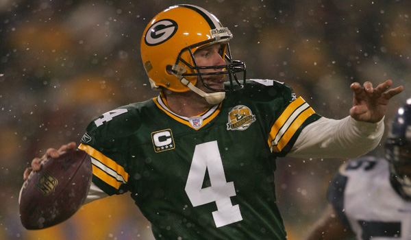 Brett Favre won't play in this game, but his jersey will be there.