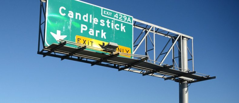 Candlestick Park off-ramp road sign
