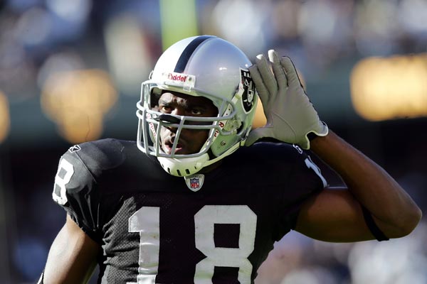 Courtesy of Raiders Tribune: We didn't hear a whole lot from Moss on the field in Oakland. 