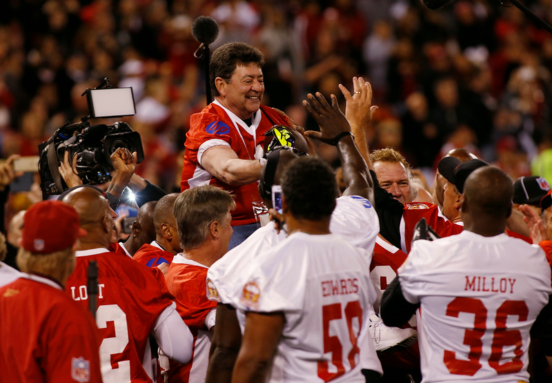 Couresy of Bay Area News Group: Eddie D celebrating after catching winning TD. 