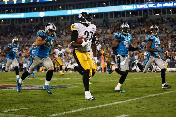 Courtesy of ESPN: LeGarrette Blount and Le'Veon Bell smoked the Panthers on Sunday night. 
