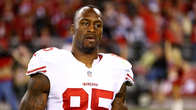 Courtesy of Rant Sports: Vernon Davis' lack of production coupled with a high price tag may lead to his departure from the 49ers.