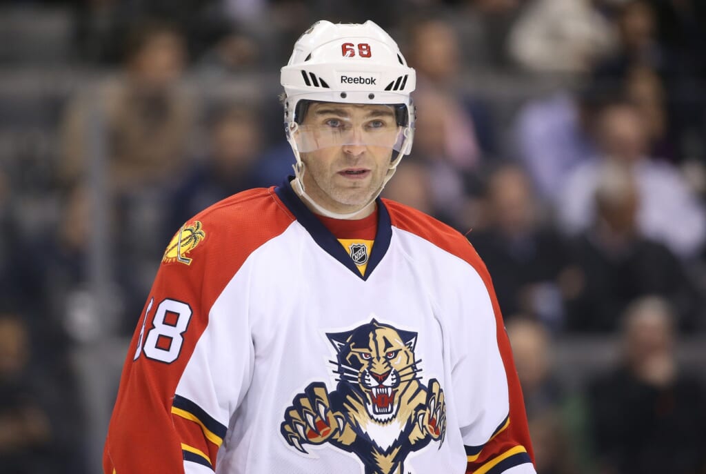 Courtesy of USA Today Sports: 13 of Jagr's Panthers teammates weren't born when he made his NHL debut. 