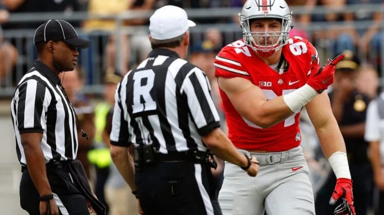 Watch Joey Bosa get ejected for targeting in final college game - Big Ten  Network