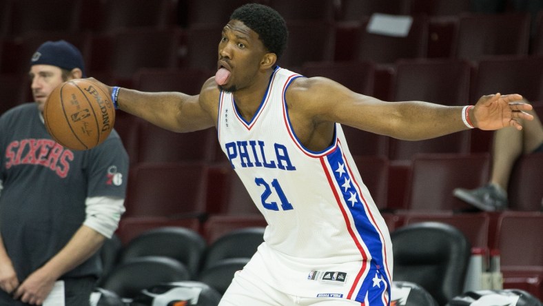 Joel Embiid 76ers Celtics London