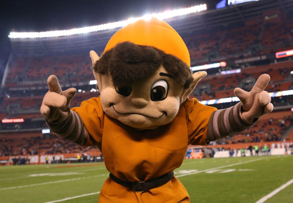 WATCH Browns mascot also struggling at life
