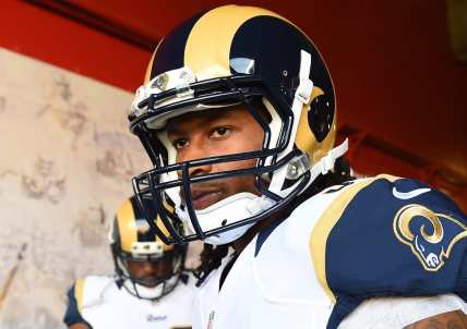 Nov 6, 2016; Los Angeles, CA, USA; Los Angeles Rams running back Todd Gurley (30) walks to the field prior to the game against the Carolina Panthers at the Los Angeles Memorial Coliseum. Mandatory Credit: Jayne Kamin-Oncea-USA TODAY Sports NFL