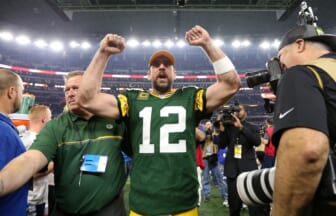 Green Bay Packers quarterback Aaron Rodgers at AT&T Stadium