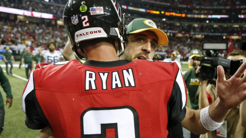 NFL quarterbacks, Atlanta Falcons Matt Ryan and Green Bay Packers Aaron Rodgers