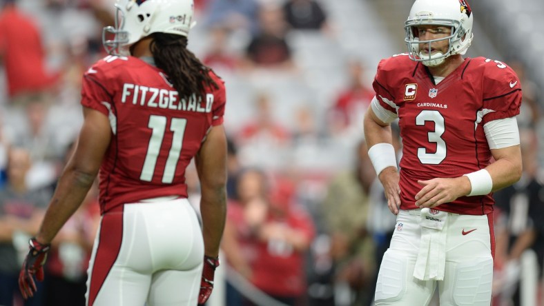 Cardinals receiver Larry Fitzgerald and quarterback Carson Palmer