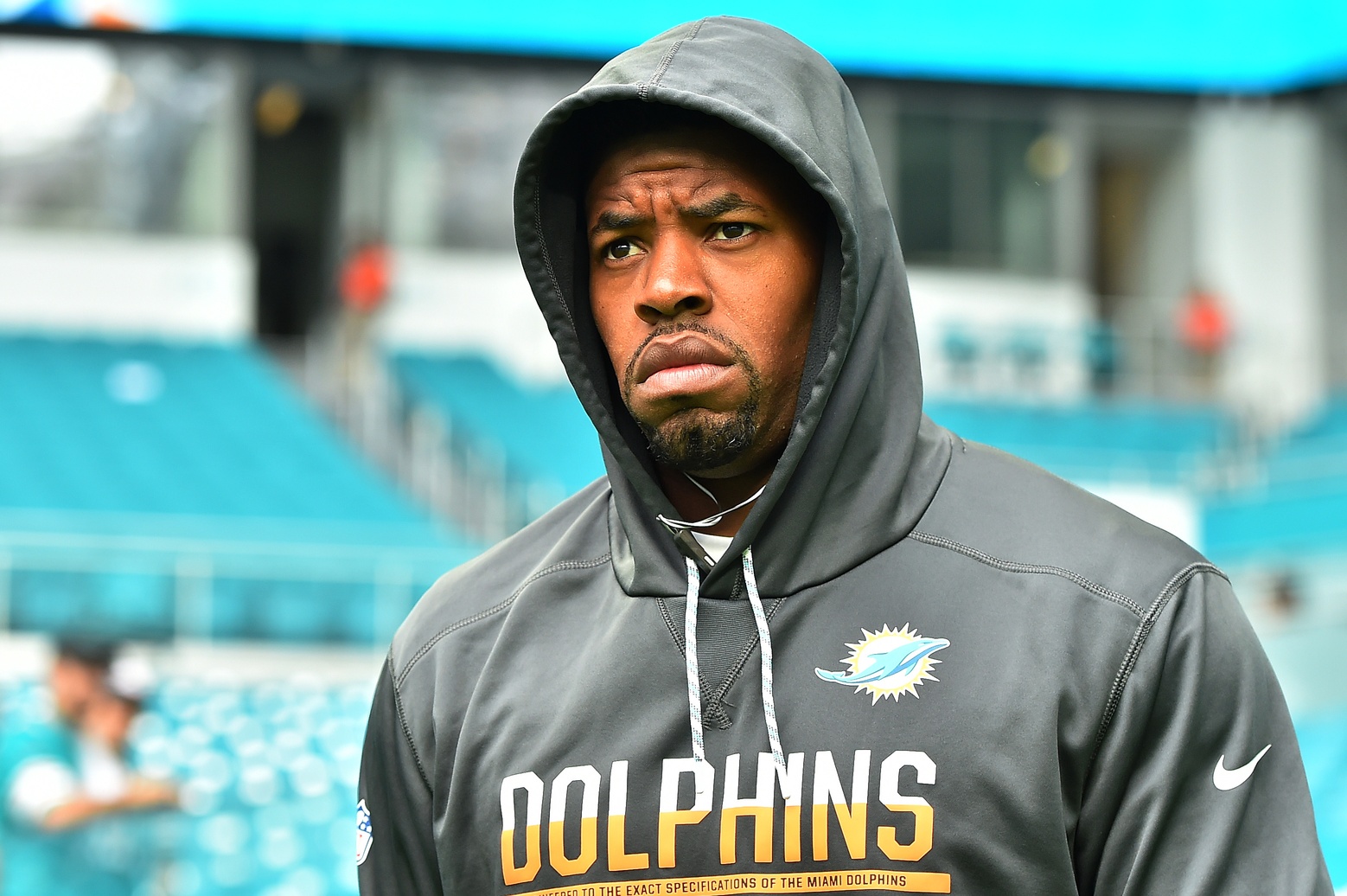 Dec 11, 2016; Miami Gardens, FL, USA; Miami Dolphins defensive end Cameron Wake (91) takes the field prior to the game against the Arizona Cardinals at Hard Rock Stadium. Mandatory Credit: Jasen Vinlove-USA TODAY Sports
