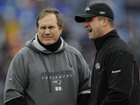 Ravens head coach John Harbaugh had some praise to throw the way of Patriots head coach Bill Belichick.