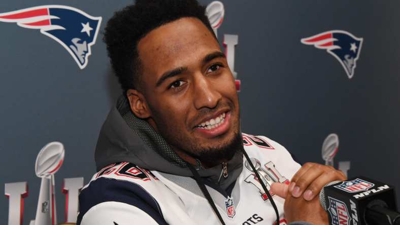 Feb 1, 2017; Houston, TX, USA; New England Patriots cornerback Logan Ryan during a press conference at the JW Marriott Galleria in preparation for Super Bowl LI. Mandatory Credit: Kirby Lee-USA TODAY Sports