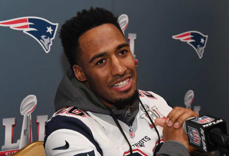 Feb 1, 2017; Houston, TX, USA; New England Patriots cornerback Logan Ryan during a press conference at the JW Marriott Galleria in preparation for Super Bowl LI. Mandatory Credit: Kirby Lee-USA TODAY Sports