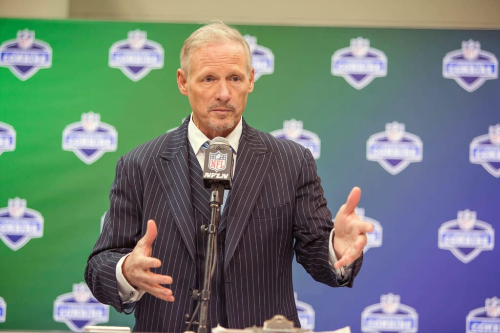 Mar 4, 2017; Indianapolis, IN, USA; NFL Media draft expert Mike Mayock speaks to the media during the 2017 combine at Indiana Convention Center. Mandatory Credit: Trevor Ruszkowski-USA TODAY Sports