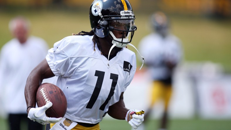 Jul 29, 2016; Latrobe, PA, USA; Pittsburgh Steelers wide receiver Markus Wheaton (11) participates in drills during training camp at Saint Vincent College. Mandatory Credit: Charles LeClaire-USA TODAY Sports