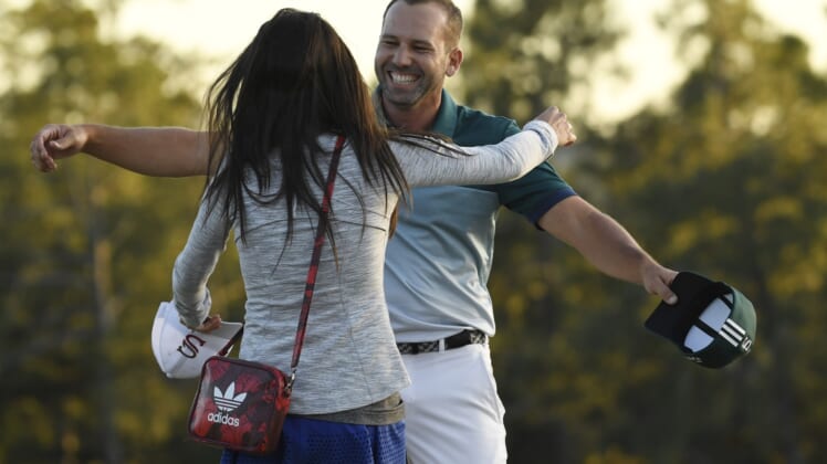 Sergio Garcia reacts to winning the 2017 Masters