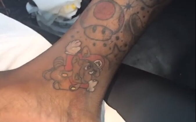 Quite the Colorful Mario Sleeve  GeekyTattoos