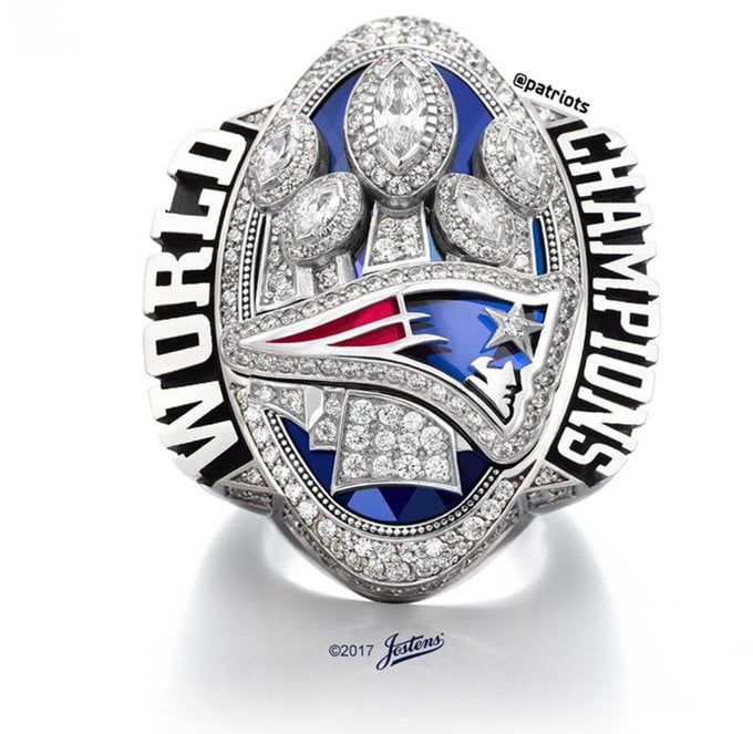 The Patriots' Super Bowl ring has 283 diamonds to signify their tremendous comeback.