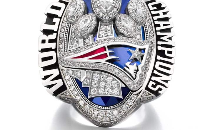 The Patriots' Super Bowl ring has 283 diamonds to signify their tremendous comeback.